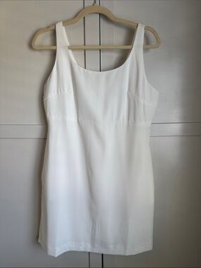Classic White Mini Dress - Sleeveless Scoop Neck